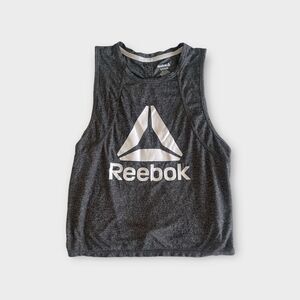 Women’s Breathable Open-Back Reebok Sz STank Top Sport Grey Leisure